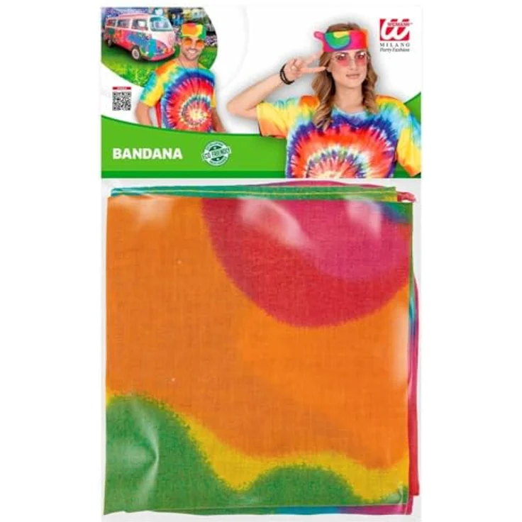 W WIDMANN MILANO Party Fashion Bandana, 55 x 55 cm, aus 100% Baumwolle, vielseitig einsetzbar als Halstuch oder Kopftuch, farbenfrohes Kostümaccessoire – Bild 3