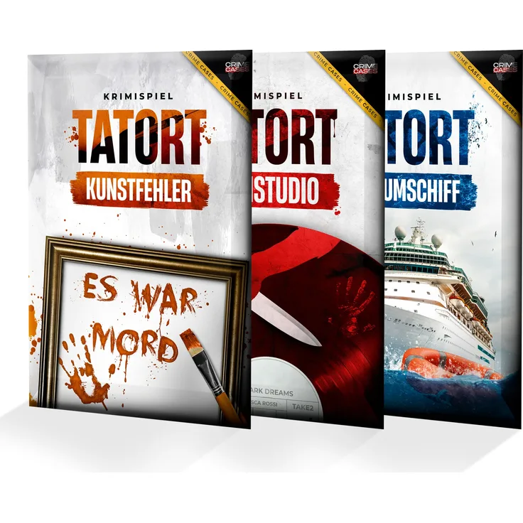 CRIMECASES Krimispiel Bundle für Erwachsene, Tatort Traumschiff, Tonstudio & Kunstfehler, 3 spannende Escape Room Spiele für 1-6 Spieler
