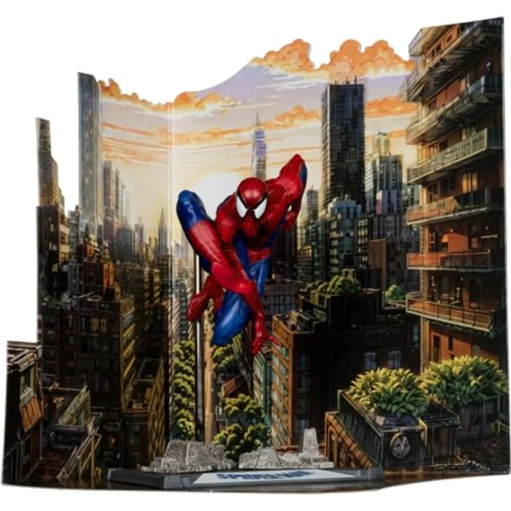 McFarlane Toys Marvel Spider-Man Figur 1:10 mit Szene, inspiriert von Spider-Man Ausgabe #6, inklusive Sammelkarte – Bild 1