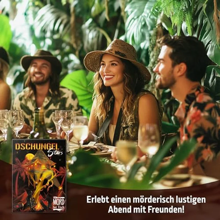 Mord bei Tisch Mord bei Tisch Dschungelstars - Krimidinner, Brettspiel für 4-6 Spieler ab 16 Jahren, deutsch, 150+ Minuten Spieldauer – Bild 4