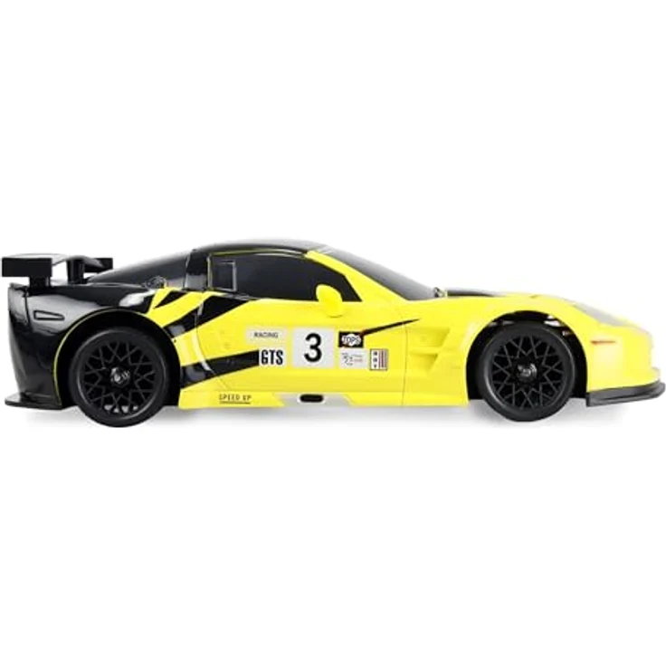 Amewi RC Drift Lizenz Corvette, ferngesteuertes Auto im Maßstab 1:18 mit bürstenlosem Elektromotor und Allradantrieb, gelb, RTR (Ready-to-Run) – Bild 3