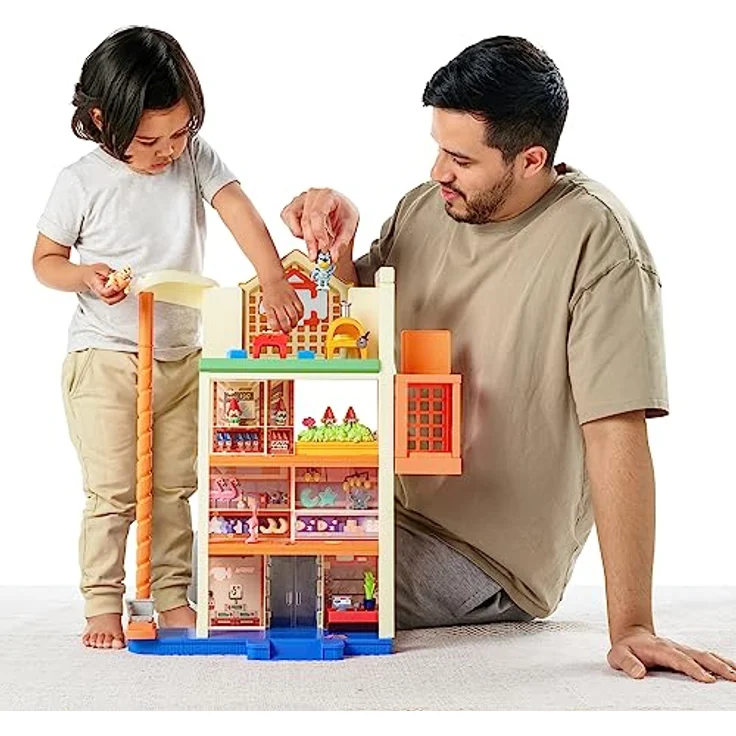 Moose Bluey: Nákupní centrum s písluenstvím Hrací set, 55 cm hoch mit 45 Soundeffekten und Licht, inkl. exklusive Bluey- und Bingo-Figuren – Bild 3