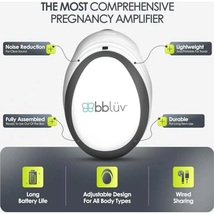 Bblüv, Babyphone, Echo Wireless Fetal-Doppler-Kopfhörer – Bild 6