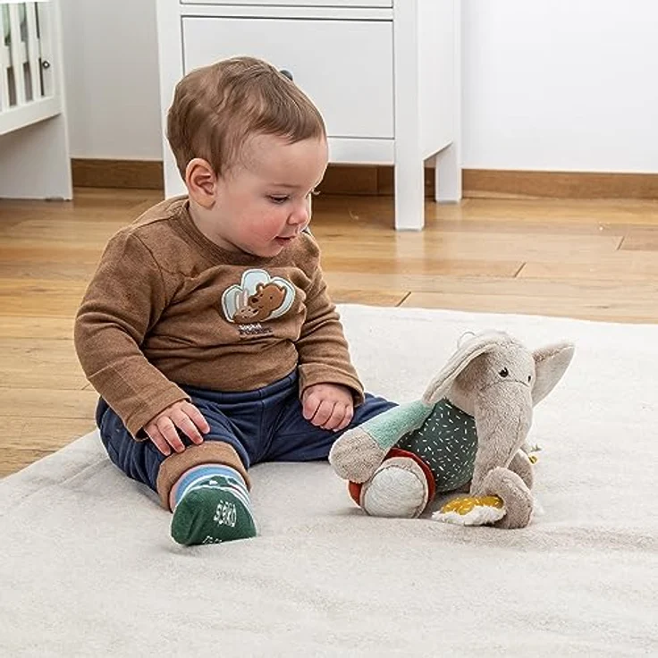 sigikid 43164 Babyaktivspielzeug Stofftier Elefant, Mint/grau – Bild 3