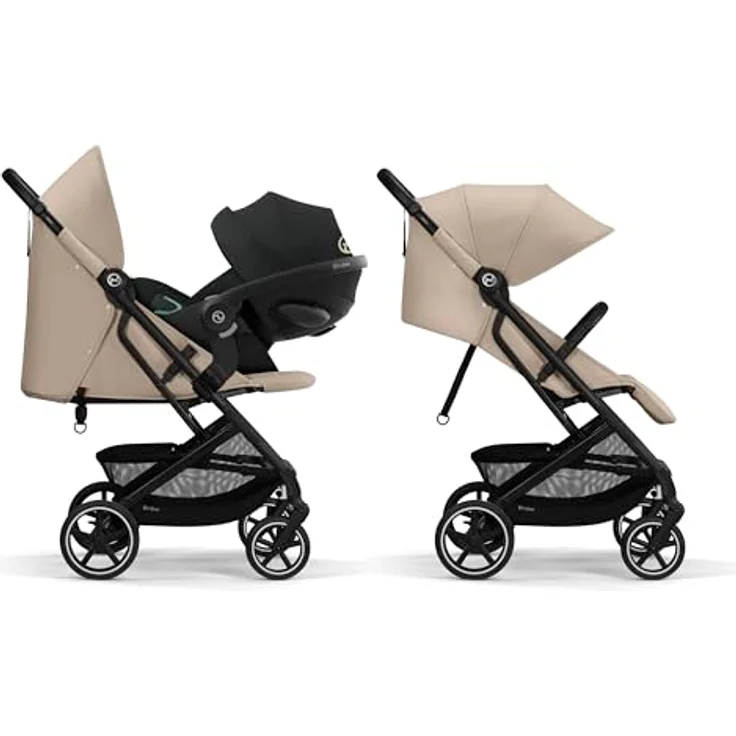 Cybex Gold Kinderwagen Beezy mit One-Pull Harness, Ab Geburt bis ca. 4 Jahre (max. 22 kg), Kompakt und ergonomisch, Almond Beige (Beige mit schwarzem Rahmen) – Bild 5