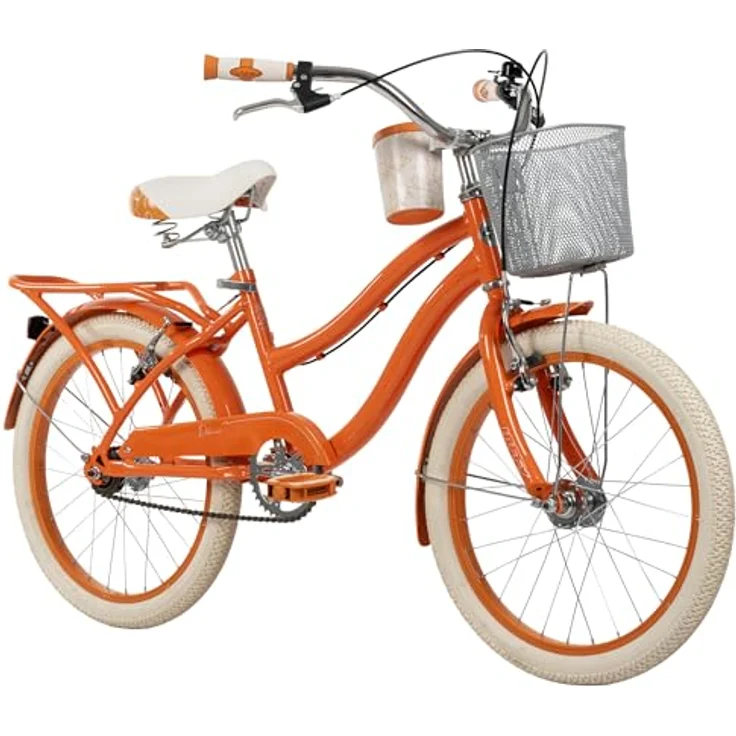 Huffy Deluxe Cruiser 20-Zoll Jugendfahrrad, Singlespeed, orange mit Lenkerkorb und Getränkehalter – Bild 1