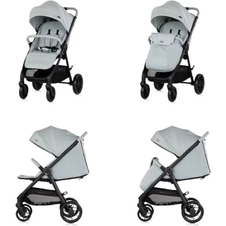 Chipolino Ultera Buggy, klappbar mit Federung, 5-Punkt-Sicherheitsgurt und Hinterradbremse, türkis – Bild 3
