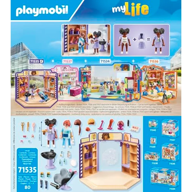 Playmobil® Konstruktions-Spielset Friseursalon (71535), My Life, (80 St), Made in Europe – Bild 5