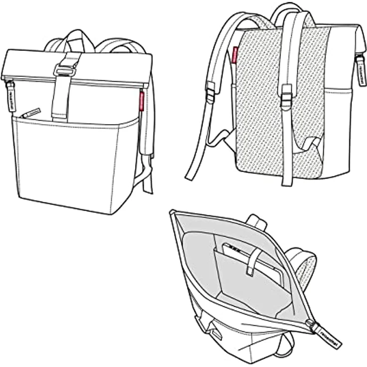 reisenthel rolltop backpack - urbaner und stylischer Rucksack, modernes Design, geräumiger Rucksack für Freizeit, Arbeitsweg und City-Trip, Farbe:twist silver – Bild 5