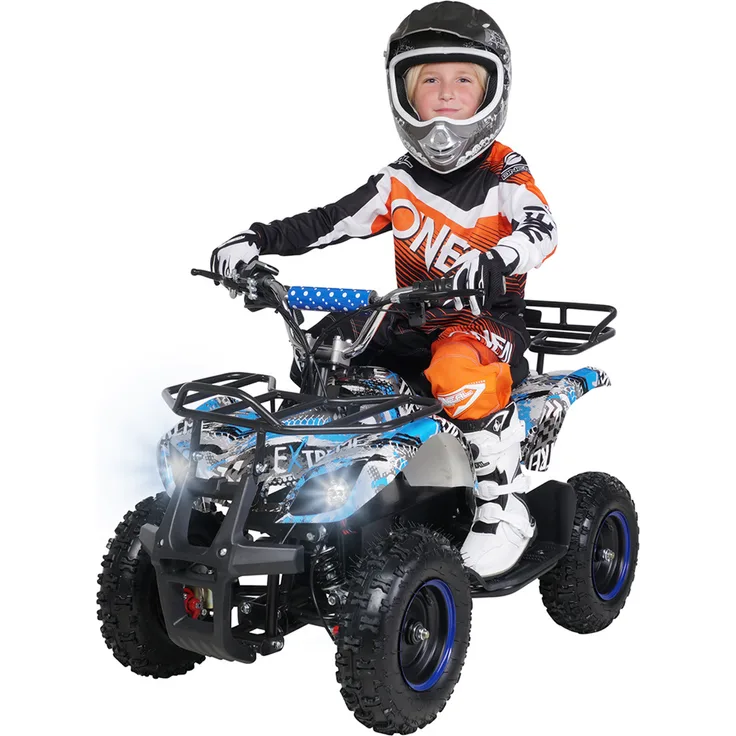 Actionbikes Motors Elektro Kinderquad Torino, 1000 Watt, 36 V, bis 25 km/h, 3 Geschwindigkeitsstufen, Sicherheitsschalter, Blau Polo