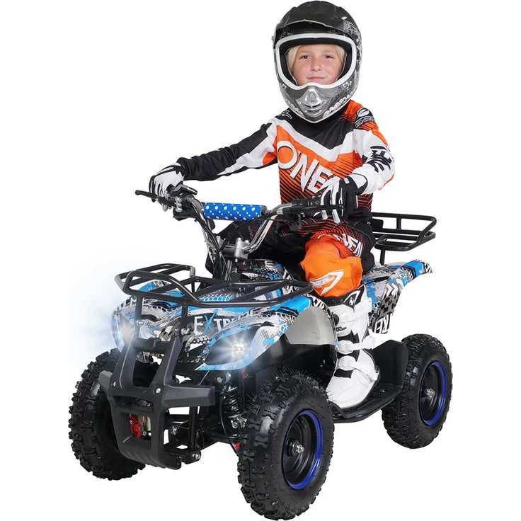 Actionbikes Motors Elektro Kinderquad Torino, 1000 Watt, 36 V, bis 25 km/h, 3 Geschwindigkeitsstufen, Sicherheitsschalter, Blau Polo