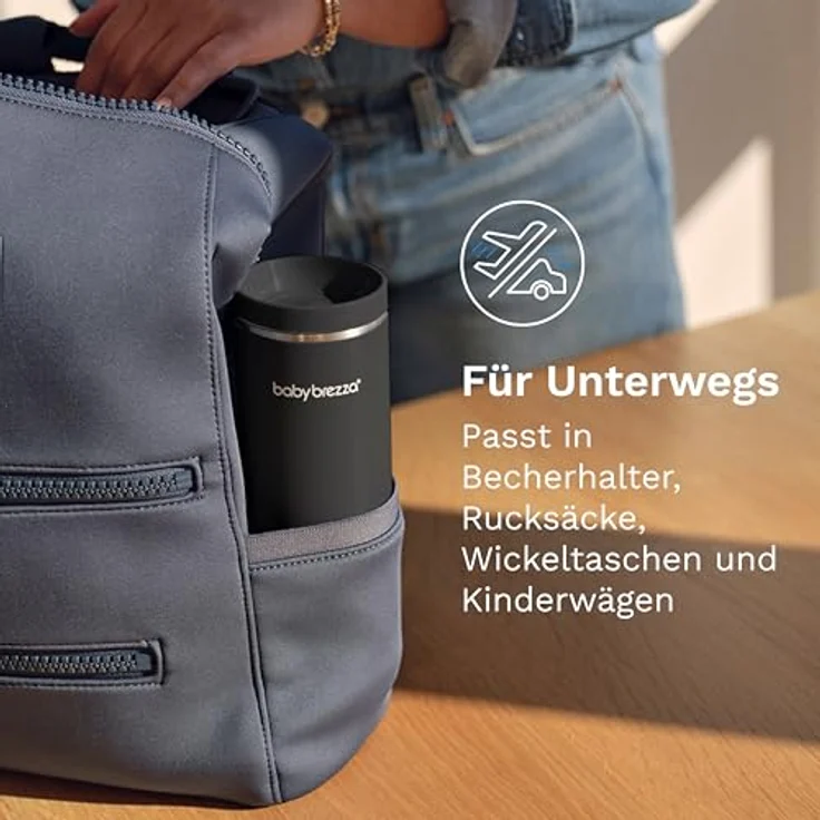 Baby Brezza SuperFast Portable Warmer, Tragbarer Muttermilch- & Wasserwärmer mit 4 Temperaturstufen, USB-C, gleichmäßige Erwärmung durch Sensor-Technologie, Edelstahl – Bild 7