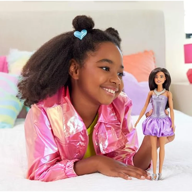 Barbie Anziehpuppe Barbie Fashionista Puppe - Purple Bubble Hem, Vielfältige Kollektion für modebegeisterte Kinder – Bild 2