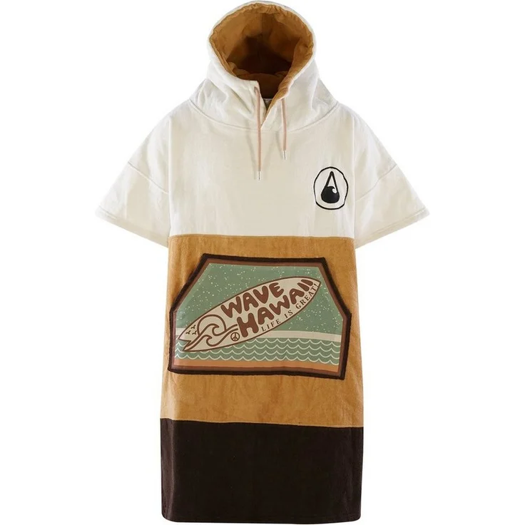 Wave Hawaii Badeponcho Campeche, Velours Poncho mit saugfähigem Frottee, warme Kapuze und große Fronttasche – Bild 1
