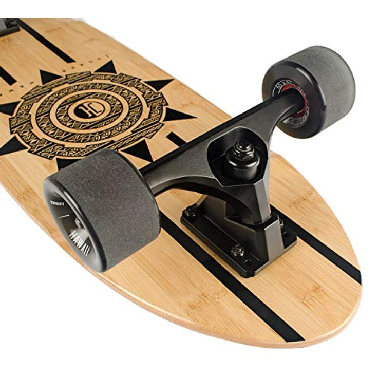 JUCKER HAWAII Skatesurfer Honu // Surfskate Bambus Board // Street Juice Rollen // 65mm, Schwarz - Preisvergleich – Bild 2