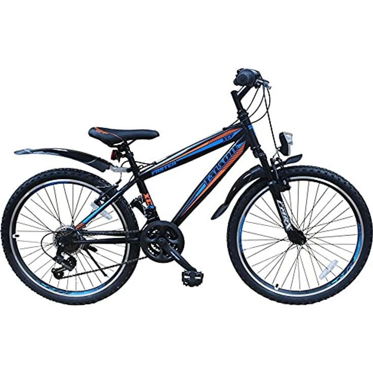 Talson Mountainbike 26 Zoll MIT GABELFEDERUNG & Beleuchtung, 21-Gang Faster BBO, schwarz-blau – Bild 5