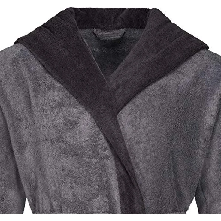 Bugatti Kapuzen-Bademantel Stefano, Herren, 100% SUPERSOFT-Baumwolle, graphit, sportlicher Schnitt – Bild 7