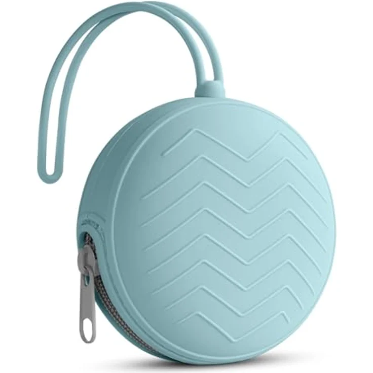 SHUBEIEUMI Schnullerbox Silikon, BPA-frei, tragbare Schnullertasche mit großem Fassungsvermögen (Blau) – Bild 1