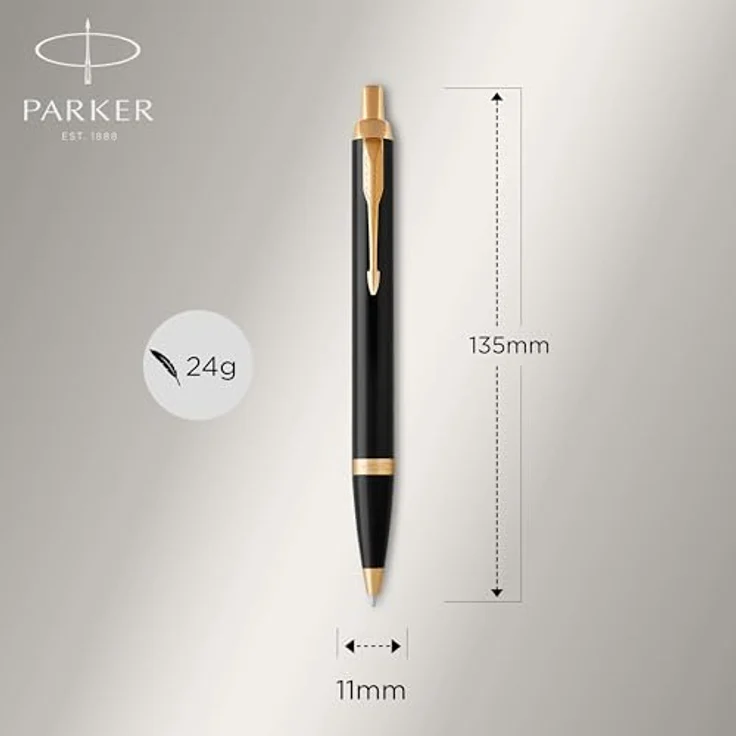 Parker Pen IM Black GT, Schreibstifte-Set mit Edelstahlspitzen, gold und schwarz, 2er Pack in Geschenkbox – Bild 3