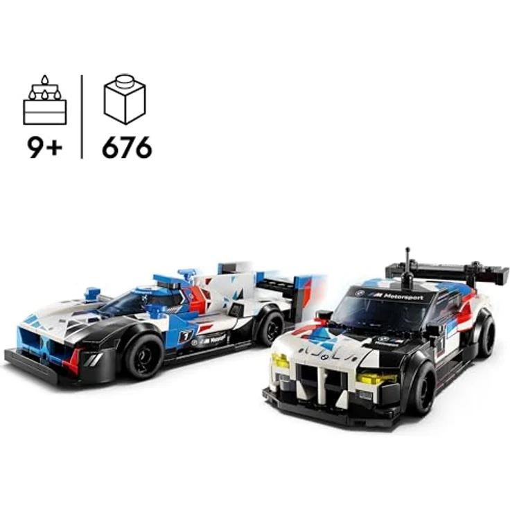 LEGO Speed Champions BMW M4 GT3 & BMW M Hybrid V8 Rennwagen Auto-Spielzeug mit 2 baubaren Modellautos und 2 Rennfahrer-Minifiguren, Geschenk für Jungs, Mädchen und Autofans ab 9 Jahren 76922 – Bild 3