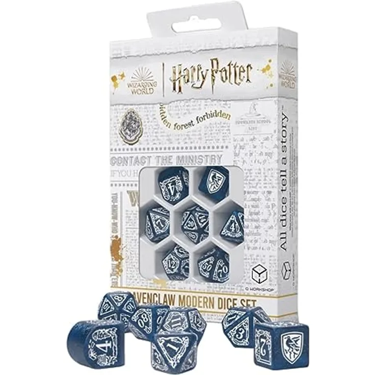 Q Workshop 98537 Cardgame, Harry Potter - Ravenclaw Modern Dice Set - Blue