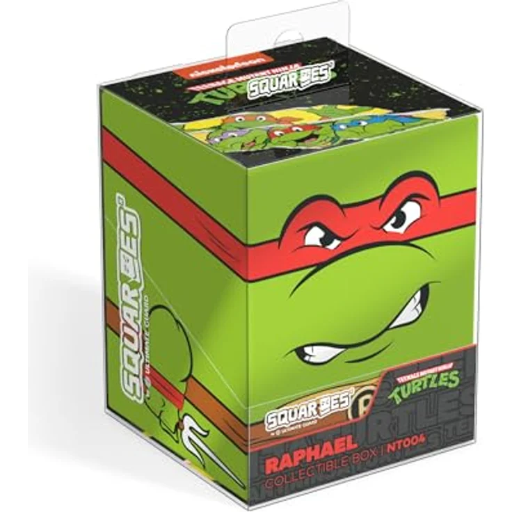 Ultimate Guard Squaroes - Squaroe Teenage Mutant Ninja Turtlesâ„¢ 004 - Raphael, Sammelbox für bis zu 100 Spielkarten, hergestellt aus 78% erneuerbaren Rohstoffen, Maße: 98,5 x 76 x 75 mm – Bild 8