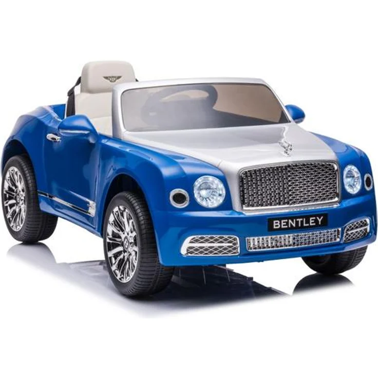 BoGi Bentley Mulsanne Elektroauto für Kinder, 12V 2x45W, EVA Reifen, Ledersitz, blau