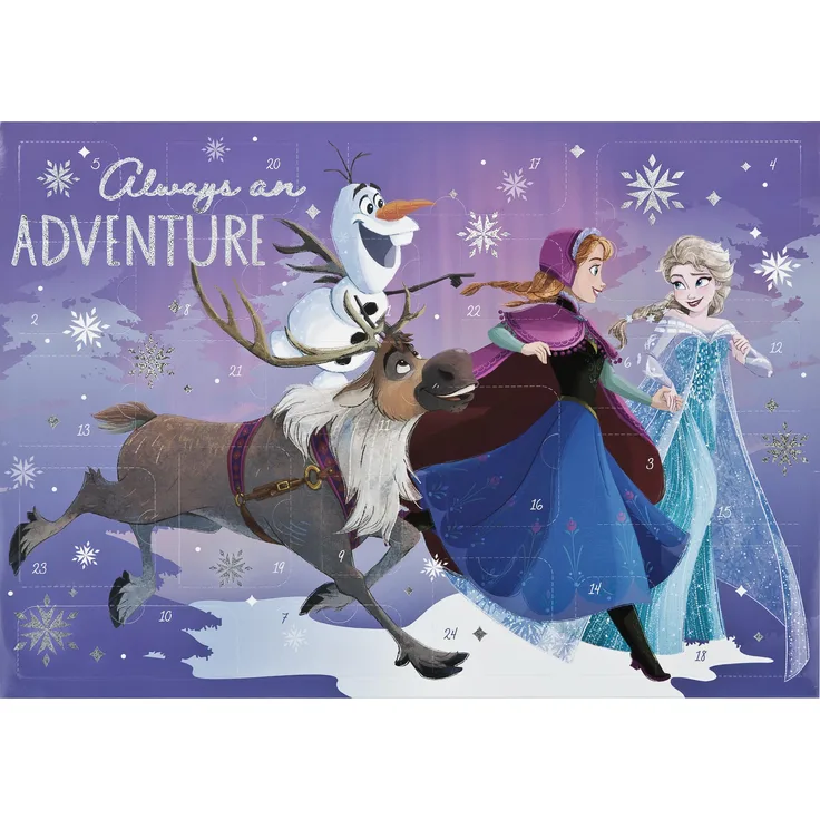 Undercover Adventskalender Frozen FRZY8027 / 2026, bunt, inkl. 6 Mini Stempel, 2 Puzzles, 3 große Foam Stickers und Malvorlagen, für Kinder ab 6 Jahren