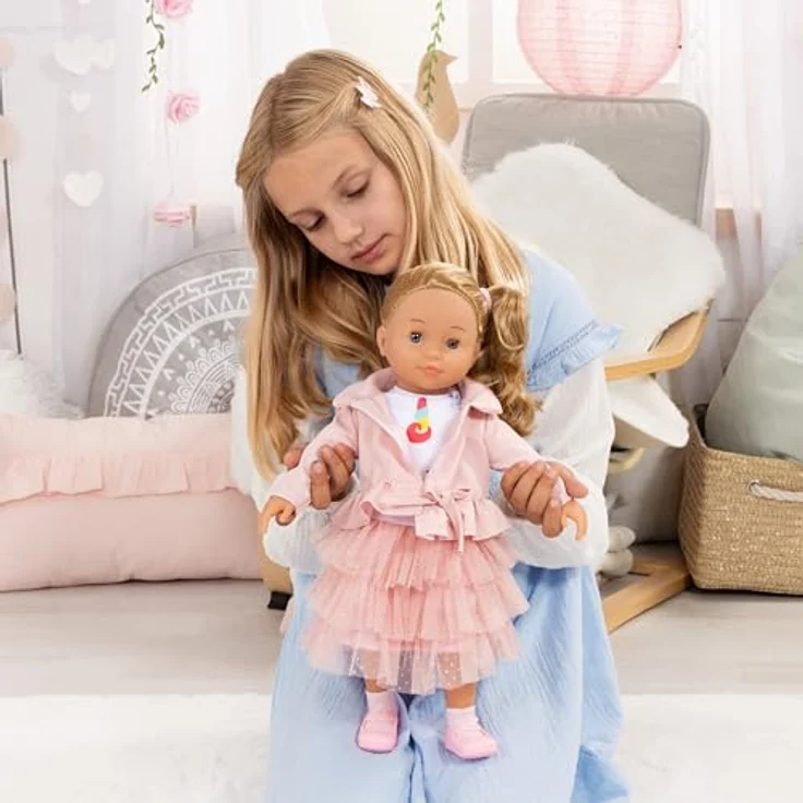 Bayer Stehpuppe Charlene Interactive, 46 cm, rosa, mit 100 Funktionen, Schlafaugen und Zubehör – Bild 2