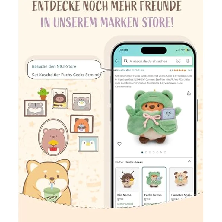 NICI Kuscheltier Set Schwein Onk, 8 cm Plüsch mit Meerjungfrauenkostüm in Geschenkbox, rosa – Bild 8