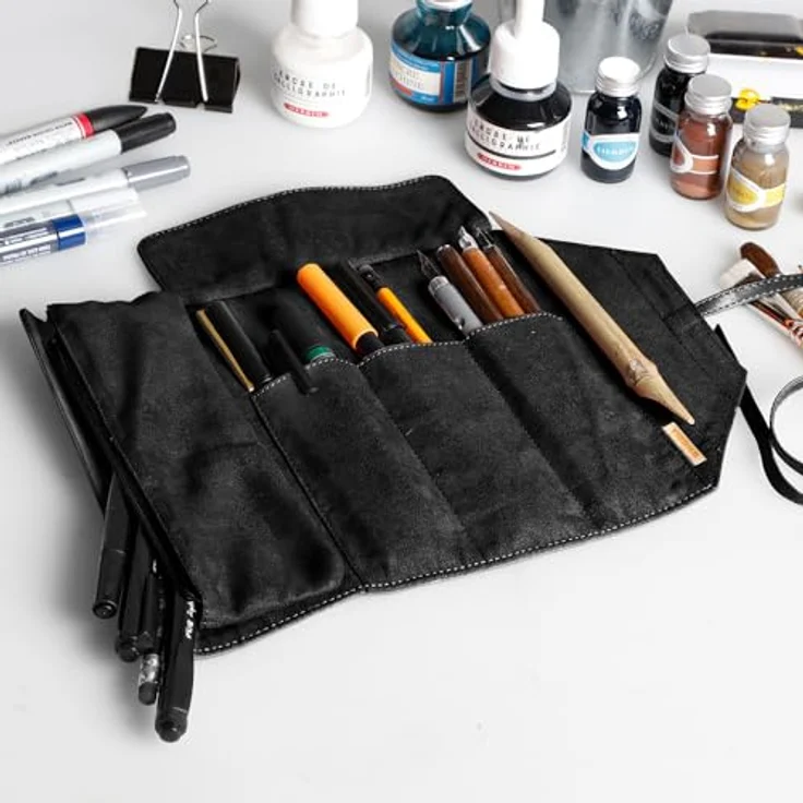 Rhodia Rhodia Touch Etui Rolle 2, 2in1 Federmäppchen aus italienischem Kunstleder mit abnehmbarem Schlampermäppchen, Maße 23x32cm – Bild 2