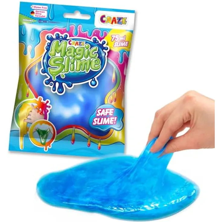 CRAze Magic Slime FOILBAG, Bunter Experimentierschleim für Kinder, 75 ml Beutel, 6 Farbvariationen