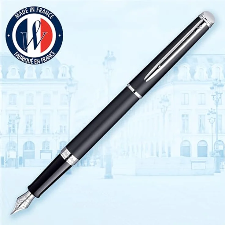 Waterman Hémisphère, Füllhalter aus hochwertigem Material, Silber und Mattschwarz – Bild 2