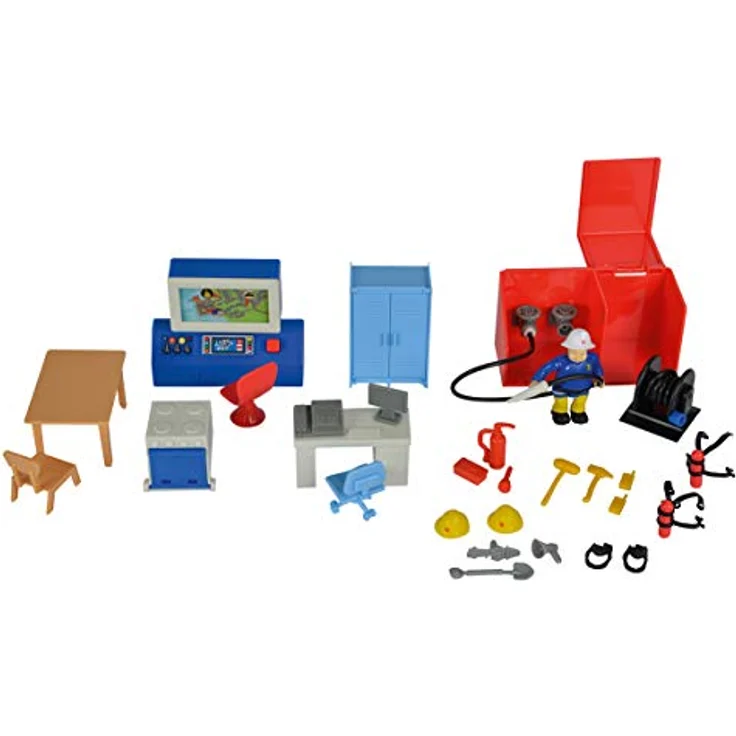 Simba Feuerwehrmann Sam Pontypandy Feuerwehrstation, mit Geräuschen, Lichtern und umfangreichem Zubehör, ab 3 Jahren – Bild 4