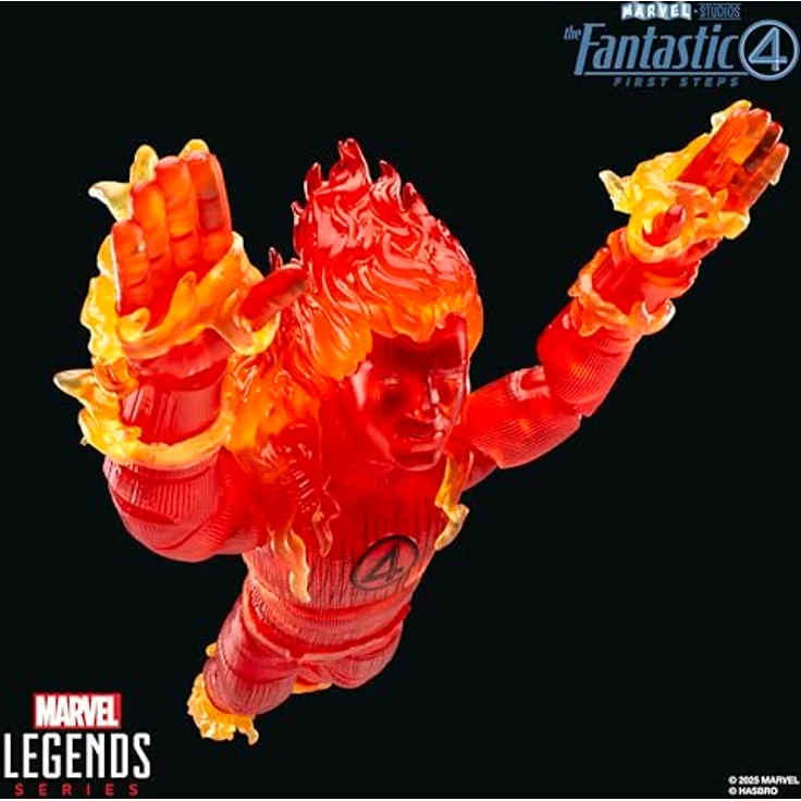 Hasbro The Fantastic Four: First Steps Marvel Legends Actionfigur Human Torch, 15 cm, vollbeweglich mit 2 austauschbaren Händen – Bild 3