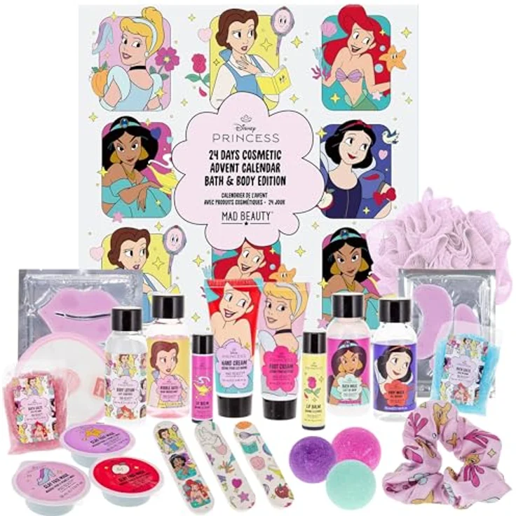 Accentra Disney Princess Adventskalender, Beauty Kosmetik mit 24 Überraschungen für eine gepflegte Weihnachtszeit – Bild 1