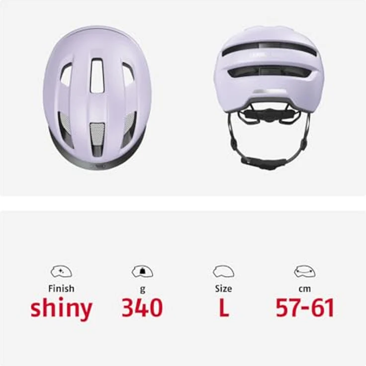 ABUS Fahrradhelm Purl-Y – NTA-zertifizierter Schutzhelm für E-Bike und S-Pedelec – Lavendel (Light Lavender), Größe L – Bild 5