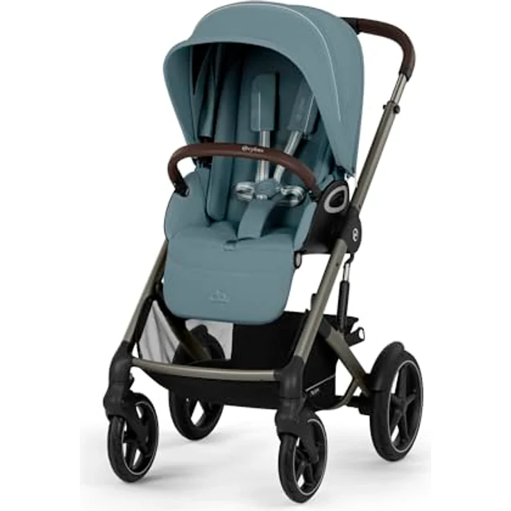 cybex Gold Kinderwagen Talos S LUX Tpe, Hellblau, mit Federung, 5-Punkte-Gurt, feststellbarer Bremse und Einhand-Faltmechanismus – Bild 2