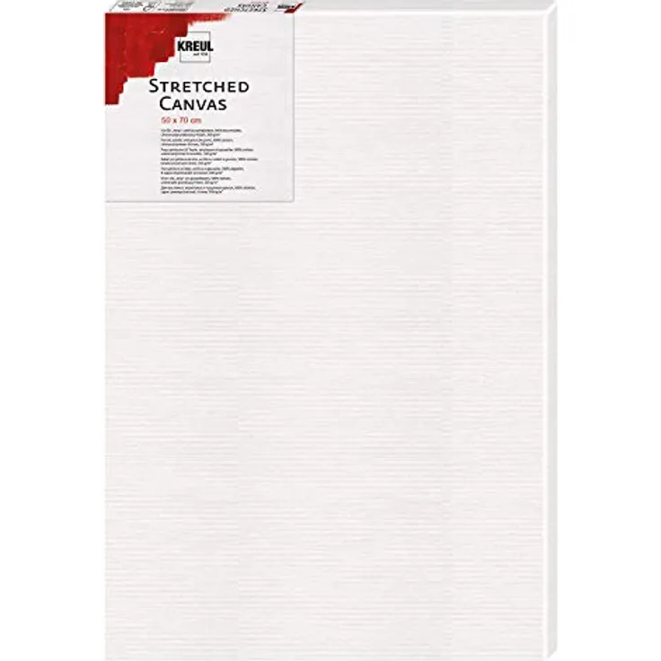 KREUL 595070 - Stretched Canvas, Keilrahmen 50 x 70 cm in Einsteigerqualität, ideal für Acryl- und Gouachefarben, Leinwand aus Baumwolle 4 fach grundiert
