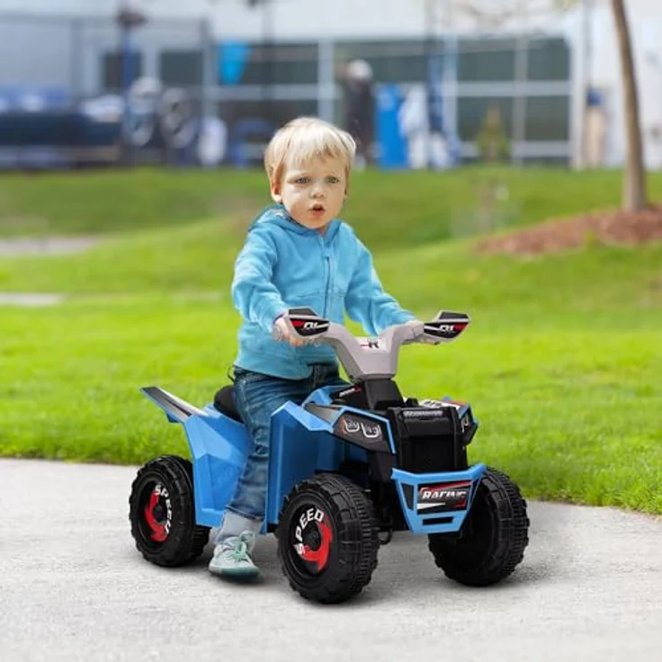 HOMCOM Elektro-Kinderquad Kinderauto, Elektrofahrzeug mit Vorwärts- & Rückwärtsgang, Belastbarkeit 25 kg, Blau, für Kinder von 18 Monaten bis 36 Monaten – Bild 3