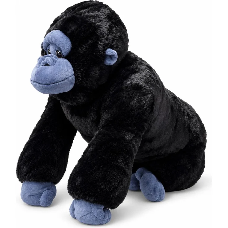 Bert Struis Plüschgorilla Kuscheltier, 70 cm groß mit schwarzen und blauen Details, weich und kuschelig