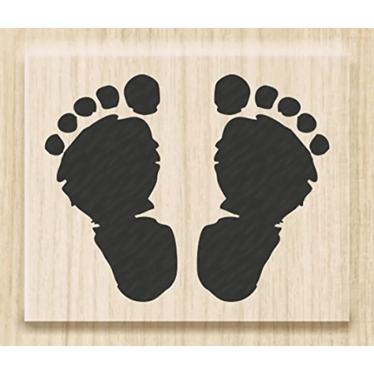 Knorr Prandell 211801205 Stempel aus Holz (Geburt) Motivgröße 3,5 x 2,8 cm, Motiv: footsteps in Buche, matt lackiert mit detailgenauen Stempelergebnissen – Bild 5