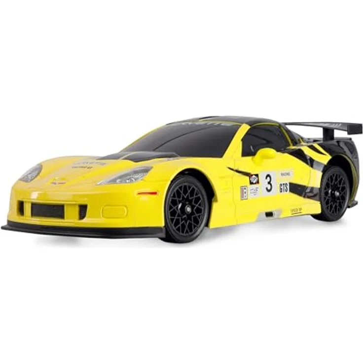 Amewi RC Drift Lizenz Corvette, ferngesteuertes Auto im Maßstab 1:18 mit bürstenlosem Elektromotor und Allradantrieb, gelb, RTR (Ready-to-Run) – Bild 1