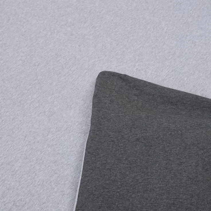 Sansibar Jersey Melange Wendebettwäsche Anthrazit/Silber Doubleface Set 2 teilig 100% Baumwolle 135x200 cm 80x80 cm – Bild 4