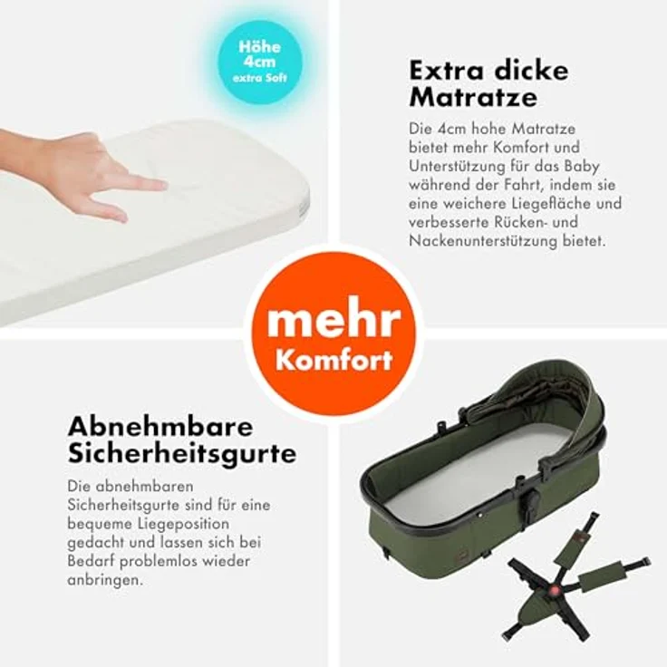 Daliya FLEXI-PRO M 3in1 Kinderwagen & Buggy mit i-Size Babyschale, Memory-Knöpfen, leicht und großem Einkaufskorb – Bild 7
