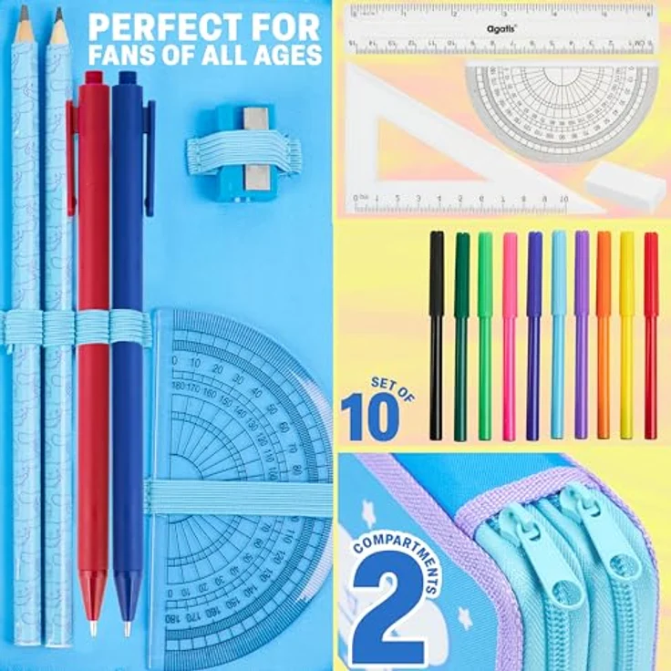 Hello Kitty Federmäppchen, gefüllt mit Bunt- und Filzstiften, Schule Set, Mehrfarbig Cinnamoroll – Bild 4