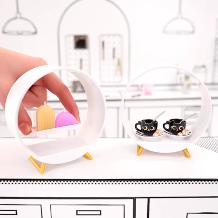 MGA Miniverse Make It Mini Lifestyle PDQ Serie 2A, Sammelfiguren-Set zur individuellen Herstellung von Deko-Objekten und Geschirr, transparent und bunt – Bild 6