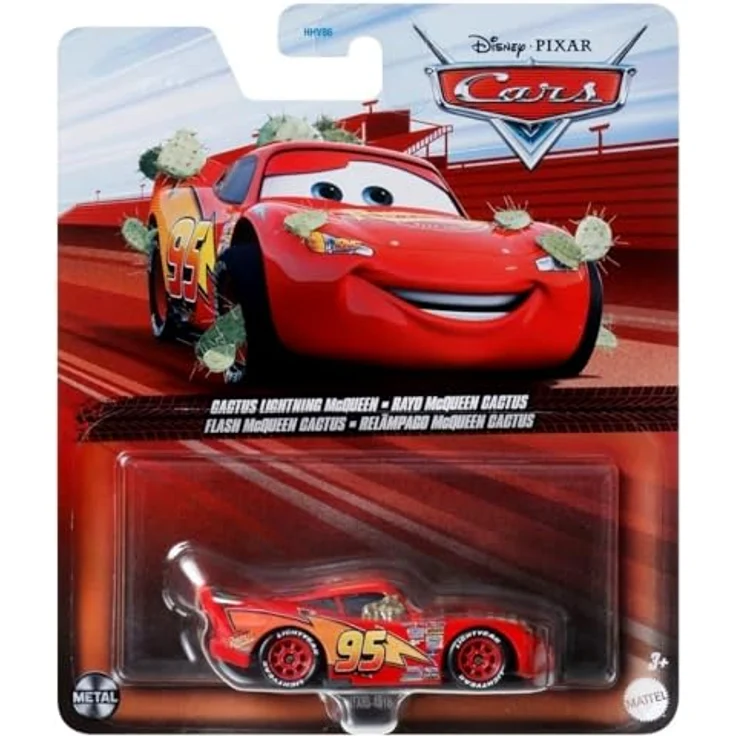 Disney Cars Cactus Lightning McQueen HTX85, Spielzeug-Rennwagen Maßstab 1:55 aus Druckguss, geeignet für Kinder ab 3 Jahren – Bild 2