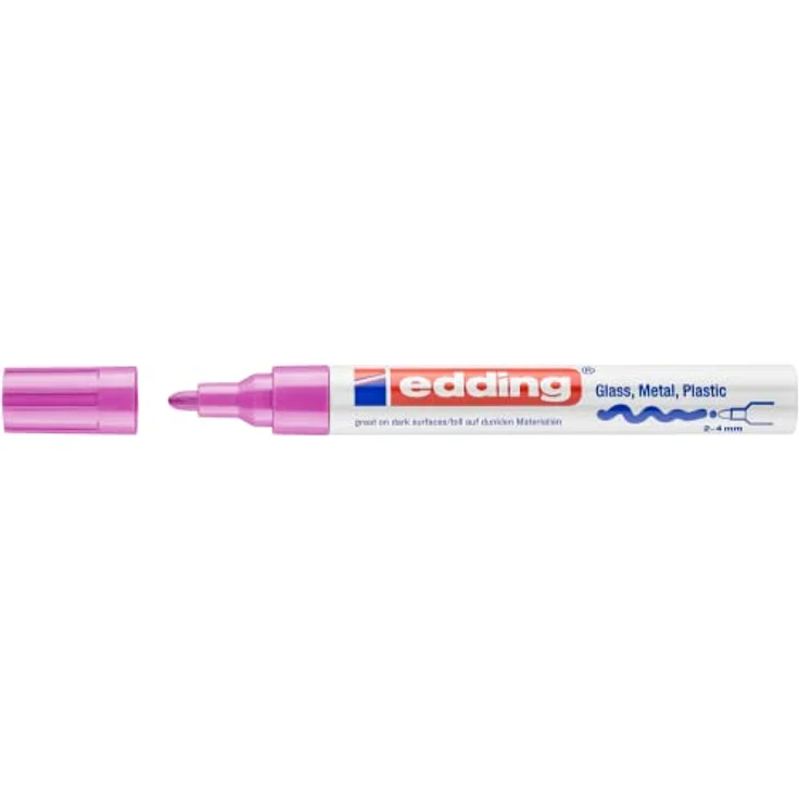 edding 750 Glanzlackmarker - pink - 1 Lackmarker - Rundspitze 2-4 mm - Lackstift für Glas, Stein, Holz, Kunststoff und Papier - wasserfest, stark deckend – Bild 2