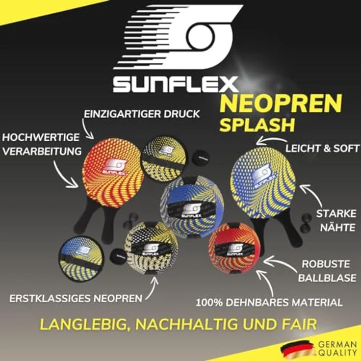 Sunflex Beachvolleyball Ball Splash, Größe 5, schwarz, elastisch und robust, inkl. Pumpe – Bild 6